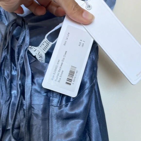 princess polly baby blue dress Shona Joy La Lune Ruched Backless Slip Dress La Lune Ruched Backless Slip main image 1